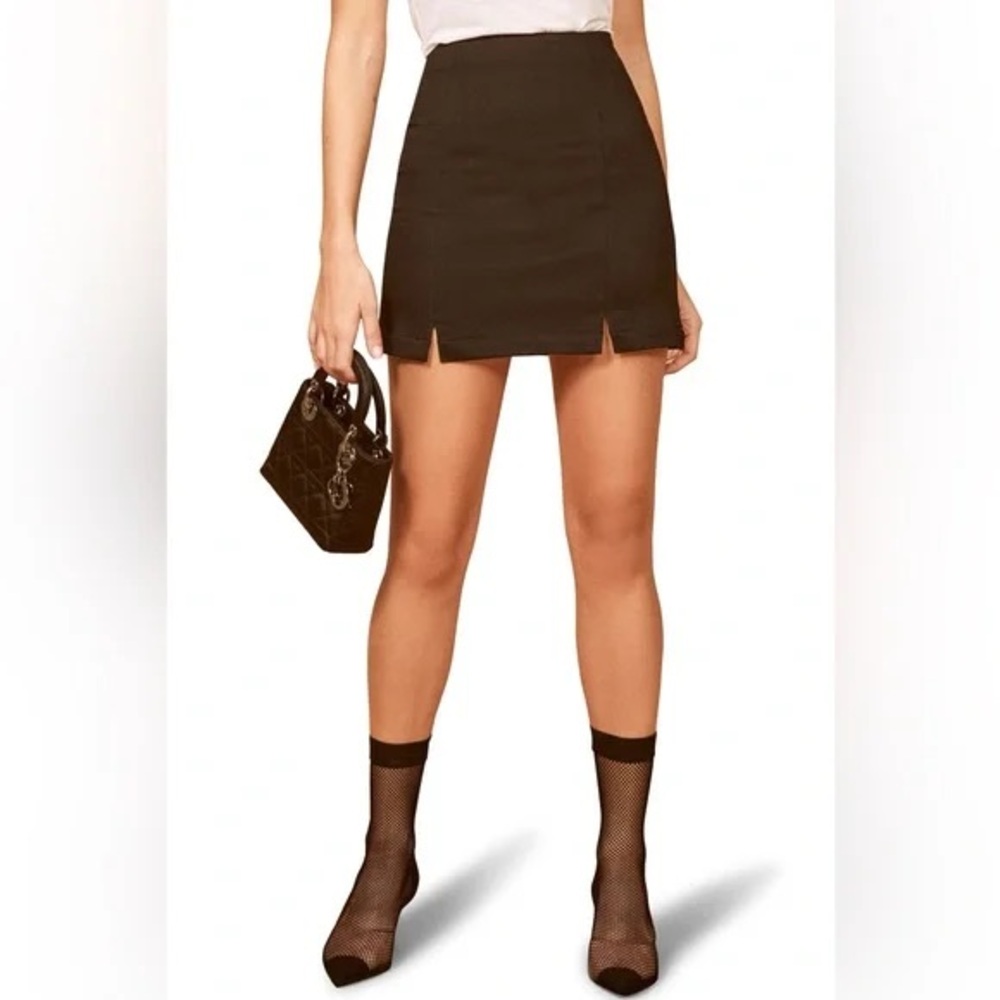Reformation Oak mini skirt in black